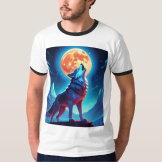 Bold Wolf en de maan T-shirt