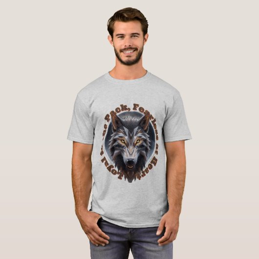 Bold Wolf Spirit - Fierce Geometric Wolf Art T-shirt (Voorkant volledig)