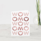BOLD WOW MAM Blush Roze Folie Moederdag Kaart (Voorkant)