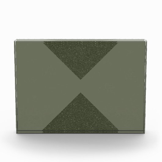 Bold X Geometrisch mos groen fotoblok (Voorkant)