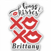 Bold XOXO Knuffels & Kusjes Huwelijk en Valentijns Sticker (Voorkant)