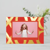 Bold XOXO Valentijn Foto Folie Feestdagenkaart (Staand Voorkant)