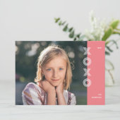 Bold XOXO Valentijnsdag fotokaart - Bubblegum Kaart (Staand voorkant)