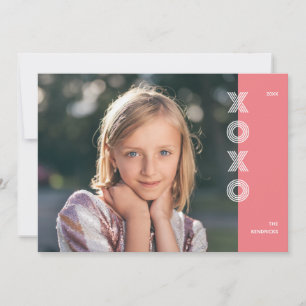 Bold XOXO Valentijnsdag fotokaart - Bubblegum Kaart