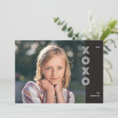 Bold XOXO Valentijnsdag-fotokaart - zwart Kaart (Staand voorkant)