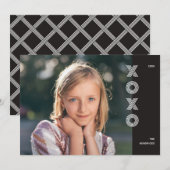 Bold XOXO Valentijnsdag-fotokaart - zwart Kaart (Voorkant / Achterkant)