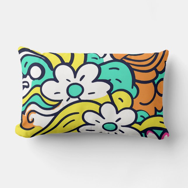 Bold Y2K Wildflower Levendige kleuren voor de lent Kussen (Voorkant)