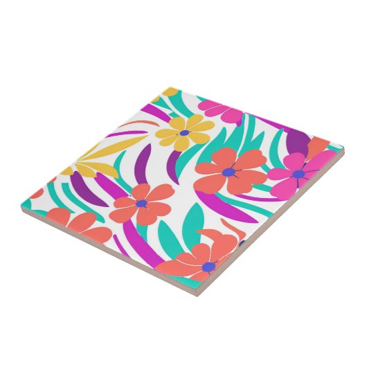 Bold Y2K Wildflower Levendige Spring Decor Tegeltje (Zijkant)