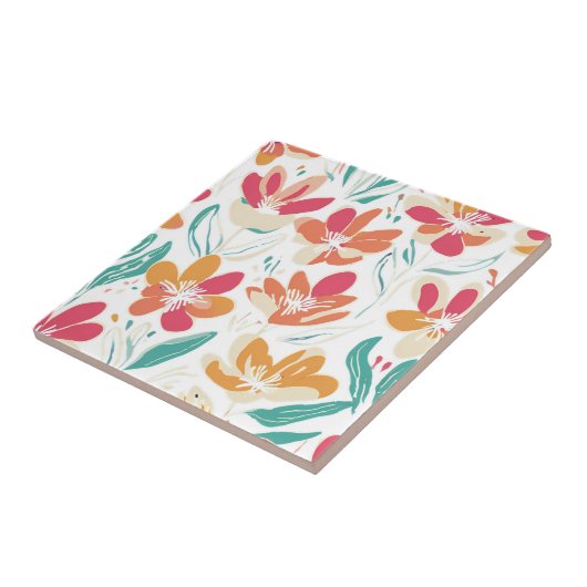 Bold Y2K Wildflower Levendige Spring Decor Tegeltje (Zijkant)