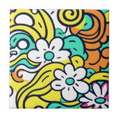 Bold Y2K Wildflower Levendige Spring Decor Tegeltje (Voorkant)