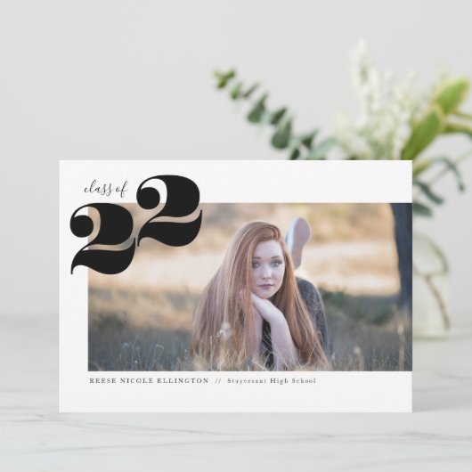 Bold Year Panoramic Graduation Party Notice Kaart (Staand voorkant)