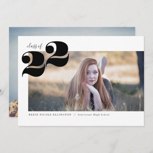 Bold Year Panoramic Graduation Party Notice Kaart (Voorkant / Achterkant)