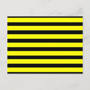 Bold Yellow and Black Bumble Bee Striped Pattern Briefkaart