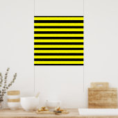 Bold Yellow and Black Bumble Bee Striped Pattern Poster (Keuken)