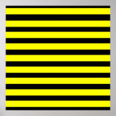 Bold Yellow and Black Bumble Bee Striped Pattern Poster (Voorkant)