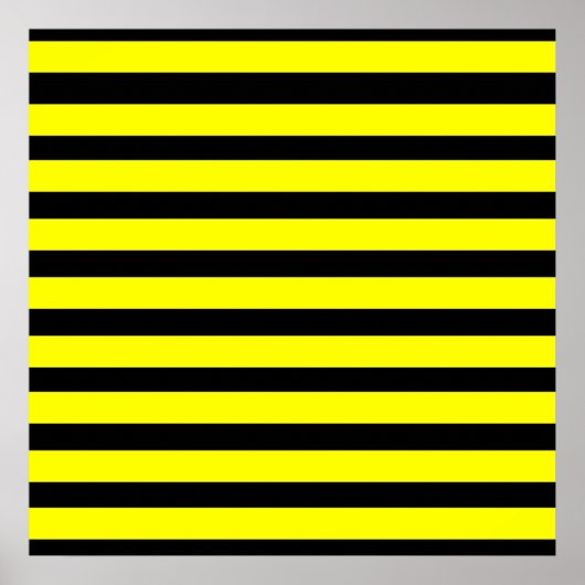 Bold Yellow and Black Bumble Bee Striped Pattern Poster (Voorkant)
