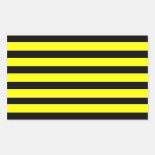 Bold Yellow and Black Bumble Bee Striped Pattern Rechthoekige Sticker