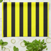 Bold Yellow and Black Bumble Bee Striped Pattern Theedoek (Gevouwen)