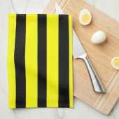 Bold Yellow and Black Bumble Bee Striped Pattern Theedoek (Quarter Fold)