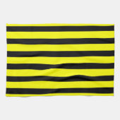 Bold Yellow and Black Bumble Bee Striped Pattern Theedoek (Horizontaal)