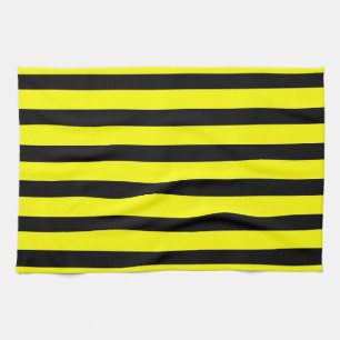 Bold Yellow and Black Bumble Bee Striped Pattern Theedoek