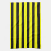 Bold Yellow and Black Bumble Bee Striped Pattern Theedoek (Verticaal)