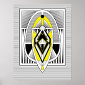 Bold Yellow & Black Geometric Art Deco Design Poster (Voorkant)