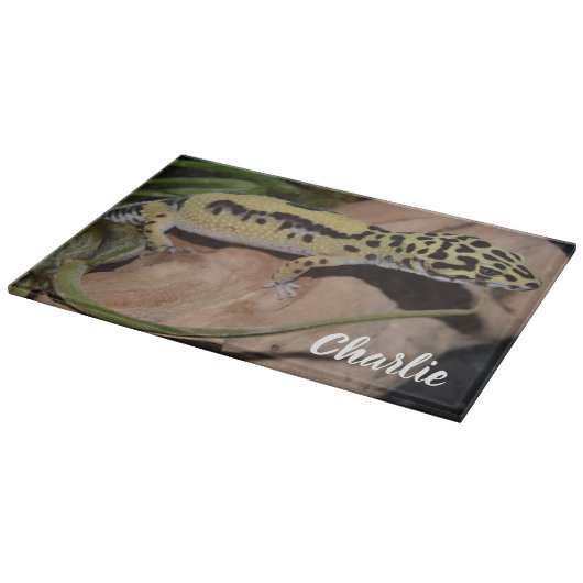 Bold Yellow Leopard Gecko Snijplank (Hoek)