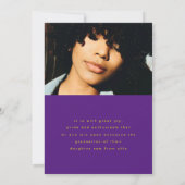 Bold Yellow Paars Brush Afstudeerder Moderne fotos Aankondiging (Achterkant)