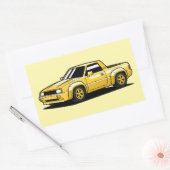 Bold Yellow Pickup Toon Rechthoekige Sticker (Envelop)