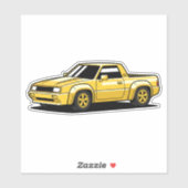 Bold Yellow Pickup Toon Sticker (Vel)