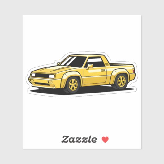 Bold Yellow Pickup Toon Sticker (Vel)