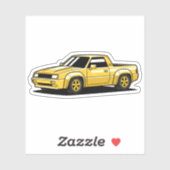 Bold Yellow Pickup Toon Sticker (Vel)