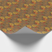 Bold Yellow Roses and Fall Florals on Brown Cadeaupapier (Hoek)