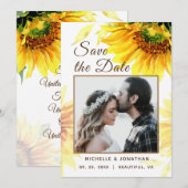 Bold Yellow Sunflower Fotografie bruiloft Save The Date (Voorkant / Achterkant)