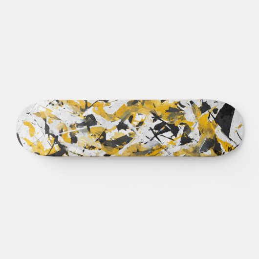 Bold Yellow Urban Camo Skateboard (Horizontaal)