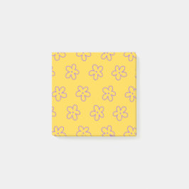 Bold Yellow Whimsical Flower Design voor de lente Post-it® Notes