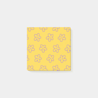 Bold Yellow Whimsical Flower Design voor de lente Post-it® Notes