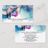 *~* Bold Yummy Turquoise Blauwgroen Gold Gilded AP Visitekaartje (Voorkant / Achterkant)