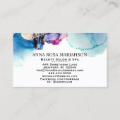 *~* Bold Yummy Turquoise Blauwgroen Gold Gilded AP Visitekaartje (Achterkant)