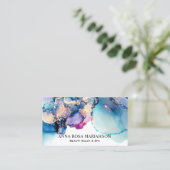 *~* Bold Yummy Turquoise Blauwgroen Gold Gilded AP Visitekaartje (Staand voorkant)