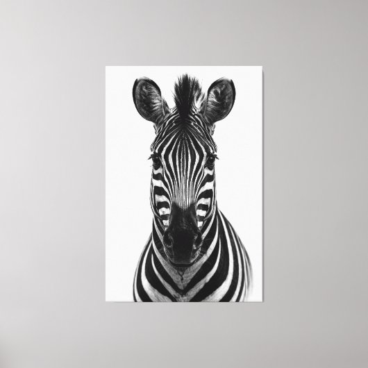 Bold Zebra Black White Canvas Print (Voorkant)
