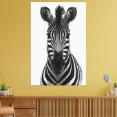 Bold Zebra Black White Canvas Print (Insitu (Woonkamer))