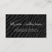 Bold Zebra Print Jewelry Designer Visitekaartje (Achterkant)
