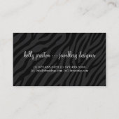 Bold Zebra Print Jewelry Designer Visitekaartje (Achterkant)