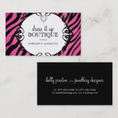 Bold Zebra Print Jewelry Designer Visitekaartje (Voorkant / Achterkant)