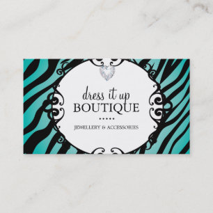 Bold Zebra Print Jewelry Designer Visitekaartje