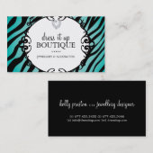 Bold Zebra Print Jewelry Designer Visitekaartje (Voorkant / Achterkant)