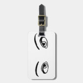 Bold zwart en wit Mysterieuze ogen Illustratie Bagagelabel (Voorkant verticaal)