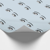 Bold zwart en wit Mysterieuze ogen Illustratie Cadeaupapier (Hoek)